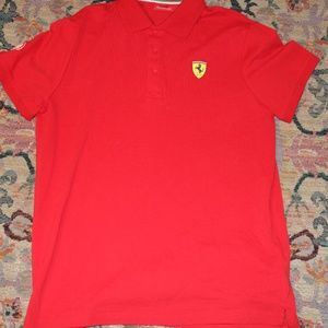 Red Ferrari Short Sleeve Polo Shirt